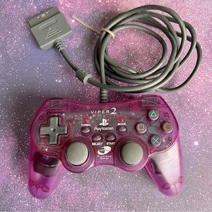 Vintage PlayStation Nyko Viper 2 Platinum Series Purple Controller PS-80075